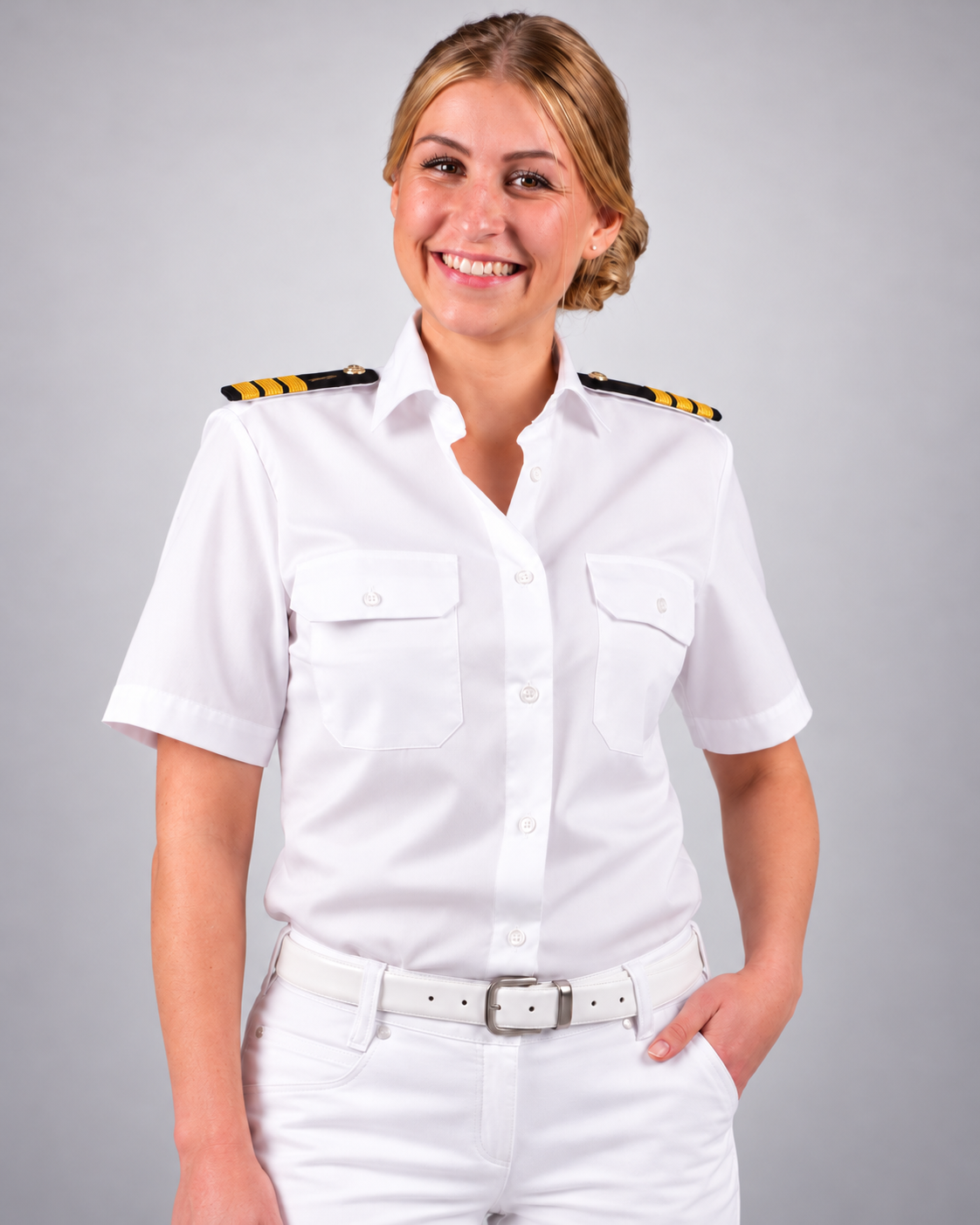 Damen Uniformbluse "Ladies fit" kurzarm